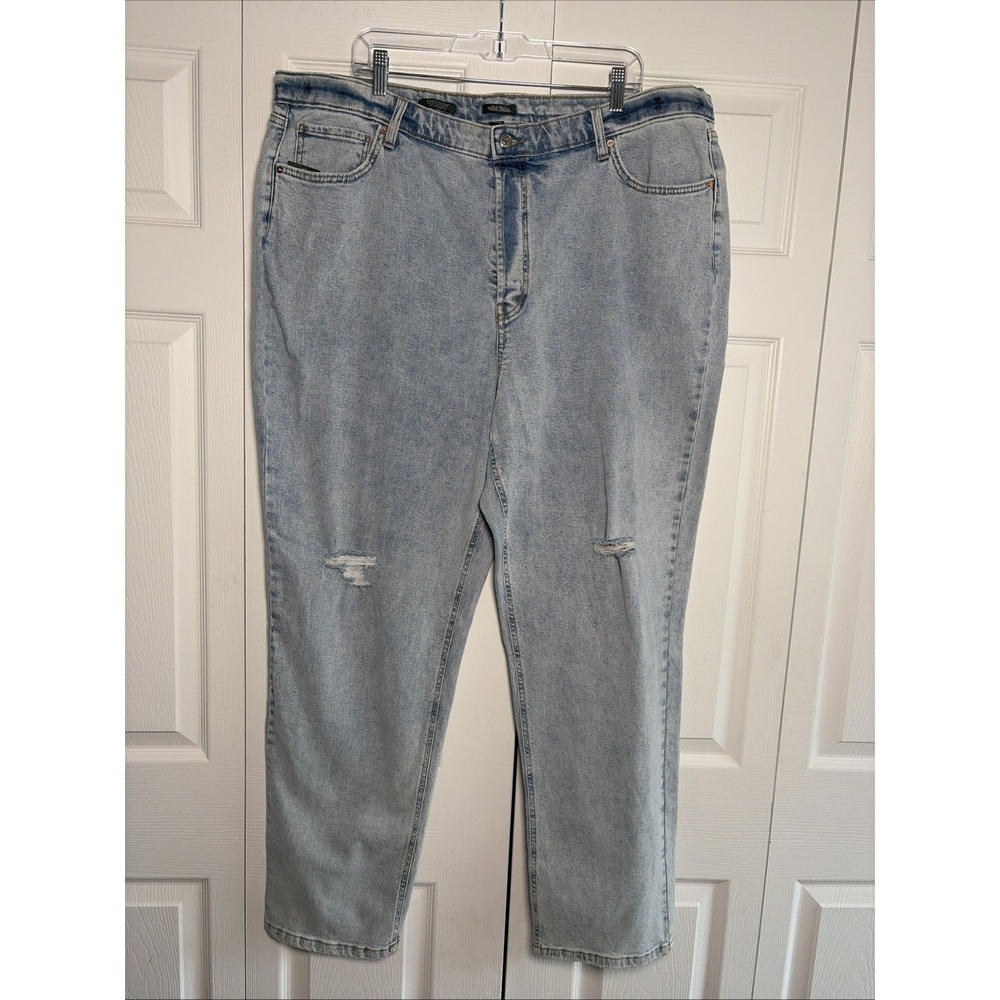 Wild Fable Highest Rise 90s Straight Jeans Womens Size 20W Light Blue Distressed